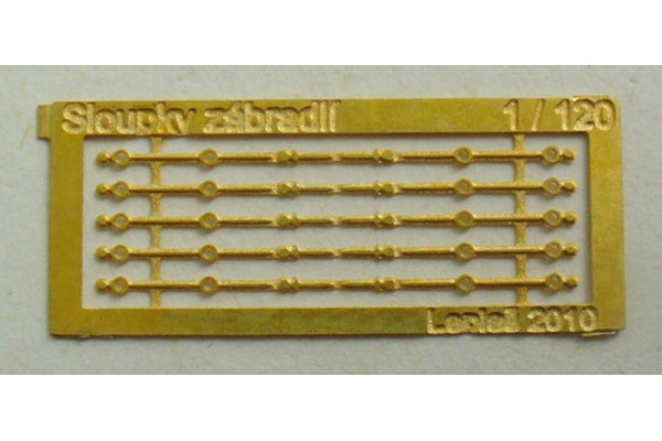 Litinové sloupky zábradlí, 5 kusů, TT, Lepieš 19