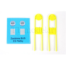 Označník autobusové zastávky ČAD, 2 kusy, TT, ES Pečky 19399