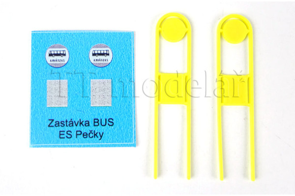 Označník autobusové zastávky ČAD, 2 kusy, TT, ES Pečky 19399