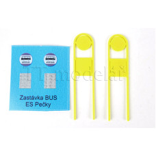 Označník autobusové zastávky ČAD, 2 kusy, H0, ES Pečky 23462