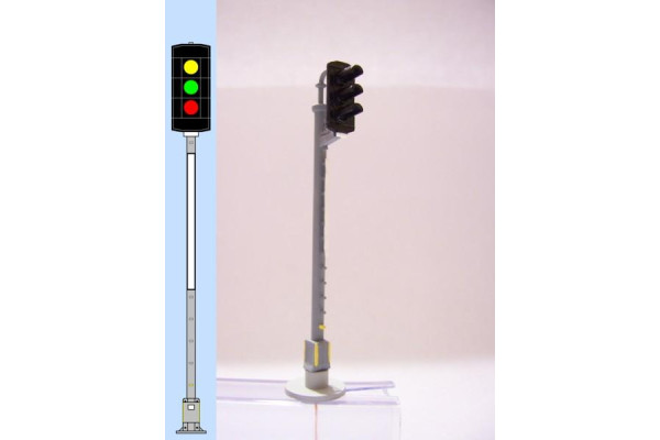 Oddílové návěstidlo – tříznaký autoblok, typ „C“, Č+Z+Ž, TT, Němeček TT360C