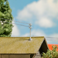 Střešní izolátory a konzole elektrického vedení, H0, Busch 1755 Střešní izolátory a konzole elektrického vedení, H0, Busch 1755