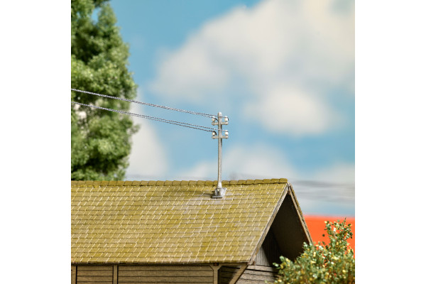 Střešní izolátory a konzole elektrického vedení, H0, Busch 1755 Střešní izolátory a konzole elektrického vedení, H0, Busch 1755