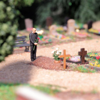 Scéna: návštěva hřbitova, H0, Busch 79933 Scéna: návštěva hřbitova, H0, Busch 79933