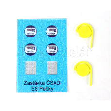 Označník autobusové zastávky ČSAD nástěnný, 2 kusy, TT, ES Pečky 19400