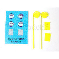 Označník autobusové zastávky ČSAD jednoduchý, 2 kusy, TT, ES Pečky 19401