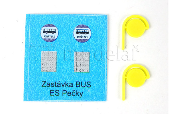 Označník autobusové zastávky ČAD nástěnný, 2 kusy, TT, ES Pečky 19428