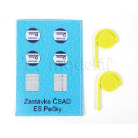 Označník autobusové zastávky ČSAD nástěnný, 2 kusy, H0, ES Pečky 23463