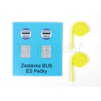 Označník autobusové zastávky ČAD nástěnný, 2 kusy, H0, ES Pečky 23466