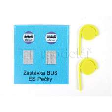 Označník autobusové zastávky ČAD nástěnný, 2 kusy, H0, ES Pečky 23466