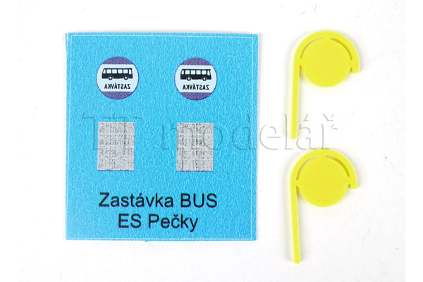 Označník autobusové zastávky ČAD nástěnný, 2 kusy, H0, ES Pečky 23466