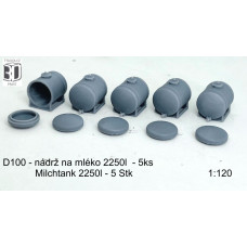Nádrž na mléko – 2250 l, 5 ks, TT, Štěpnička D100