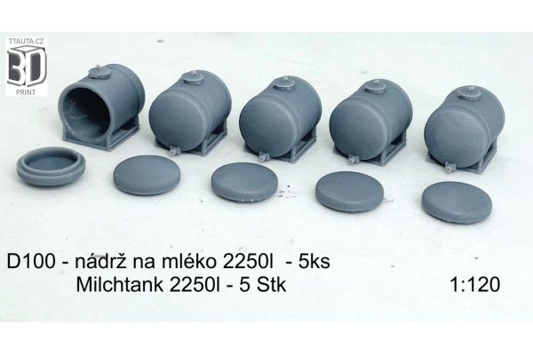 Nádrž na mléko – 2250 l, 5 ks, TT, Štěpnička D100