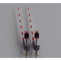 Dřevěné závory AŽD 71 pro jednokolejný přejezd, H0, AV Model PR-010-1.3 Dřevěné závory AŽD 71 pro jednokolejný přejezd, H0, AV Model PR-010-1.3