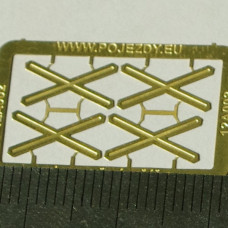 Výstražné kříže pro železniční přejezd jednokolejný, velké, H0, 4 kusy, Pojezdy 87A002