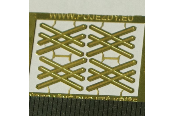 Výstražné kříže pro železniční přejezd vícekolejný, velké, H0, 4 kusy, Pojezdy 87A003