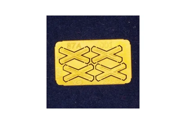 Výstražné kříže pro železniční přejezd jednokolejný, malé, 4 kusy, H0, DOPRODEJ, Pojezdy 87A001