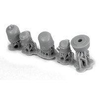 Set doplňků pro parní lokomotivu 434.1, komín, parojem, písečníky, TT, MFL L0043