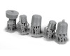 Set doplňků pro parní lokomotivu 434.1, komín, parojem, písečníky, TT, MFL L0043