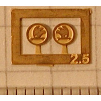 Znaky ŠKODA, průměr 2,5 mm, pravý a levý, N, Lepieš N004
