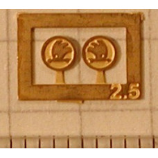 Znaky ŠKODA, průměr 2,5 mm, pravý a levý, N, Lepieš N004