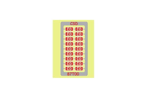 Tabulky ČD, 3,2 x 1,65 mm, H0, Pojezdy 87T003