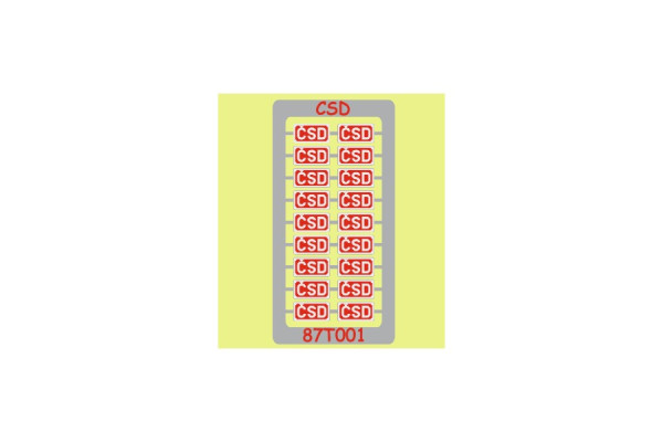 Tabulky ČSD, 3,2 x 1,65 mm, H0, Pojezdy 87T001