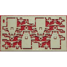 Rozsochy pojezdu plechové včetně ložisek, pružnic a koníků, 4 kusy, TT, Lepieš 02