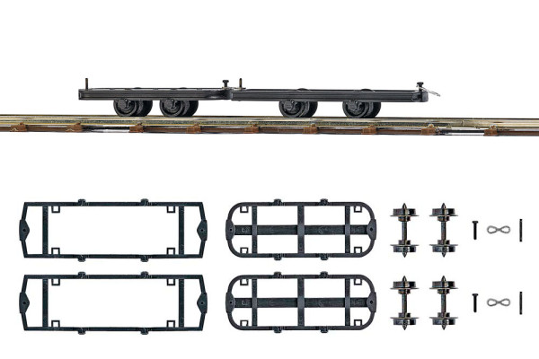 Stavebnice dvou podvozků pro úzkorozchodné vozy, H0f, Busch 12295