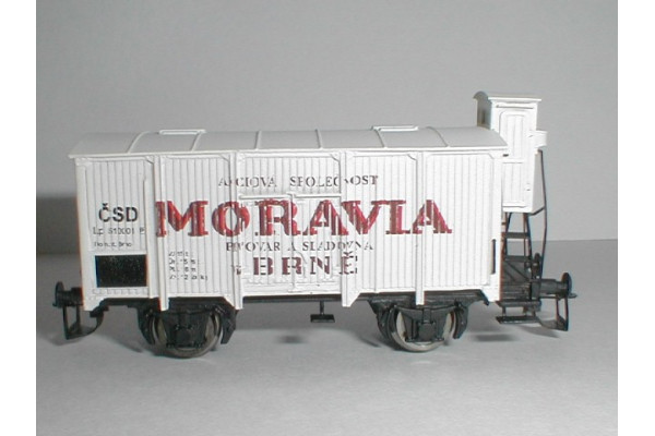 Stavebnice chladicího vozu s brzdařskou budkou na pivo ČSD, Moravia pivovar a sladovna v Brně, TT, DK model TT0658