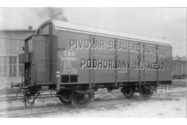 Stavebnice chladicího vozu na pivo Pivovar Pohorjany - Mukačevo, TT, DK model TT0644