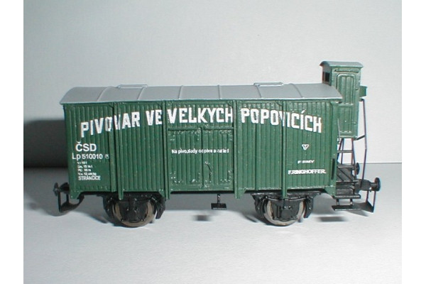 Stavebnice chladicího vozu na pivo ČSD Velkopopovický kozel, TT, DK model TT0654