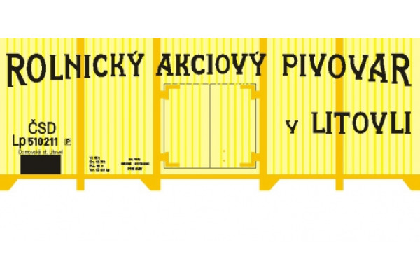 Stavebnice chladicího vozu na pivo ČSD Litovel, TT, DK model TT0655