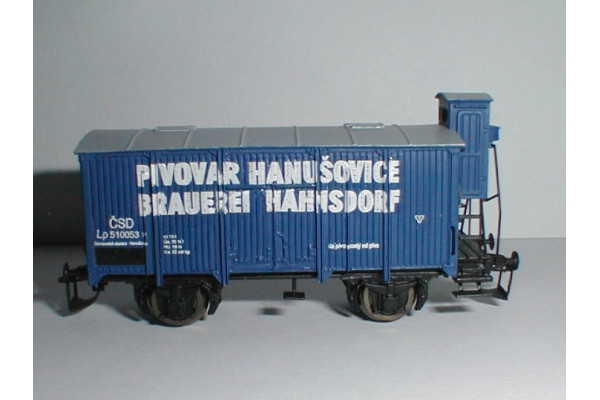 Stavebnice chladicího vozu na pivo ČSD Pivovar Hanušovice, TT, DK model TT0656