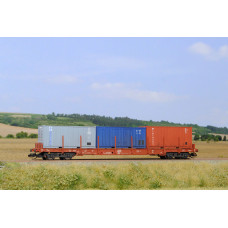 Stavebnice kontejnerového vozu Sgs/Pasy 11, ČSD, ložený třemi kontejnery, IV. epocha, TT, SDV 12167 Stavebnice kontejnerového vozu Sgs/Pasy 11, ČSD, ložený třemi kontejnery, IV. epocha, TT, SDV 12167