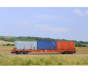 Stavebnice kontejnerového vozu Sgs/Pasy 11, ČSD, ložený třemi kontejnery, IV. epocha, TT, SDV 12167