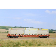 Stavebnice kontejnerového vozu Sgs 11, ČD/ČDC, se třemi 20´ kontejnery, V.–VI. epocha, TT, SDV 12170
