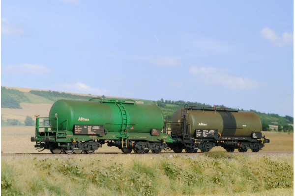 Stavebnice, set dvou kotlových vozů Zas 30 a Zaes 30, Railco/AB Trans, VI, epocha, TT, jednorázová série, SDV 12171