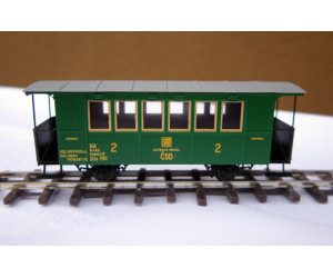 Stavebnice - Úzkorozchodný osobní vůz B/ú 701 „šestiokeňák“, H0e, DK model H0e0754