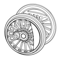 Náhradní díl, druhé spřažené dvojkolí pro lokomotivu řady 23, červené, TT, Tillig 202611