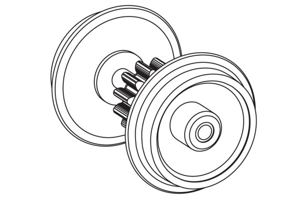 Náhradní díl, hnací dvojkolí s bandáží pro lokomotivu BR 119, černé, TT, Tillig 207200