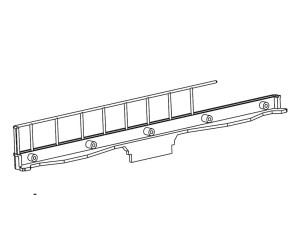 Náhradní díl, pravý kryt rámu lokomotivy T 435.0 ČSD, černý, TT, Tillig 207732