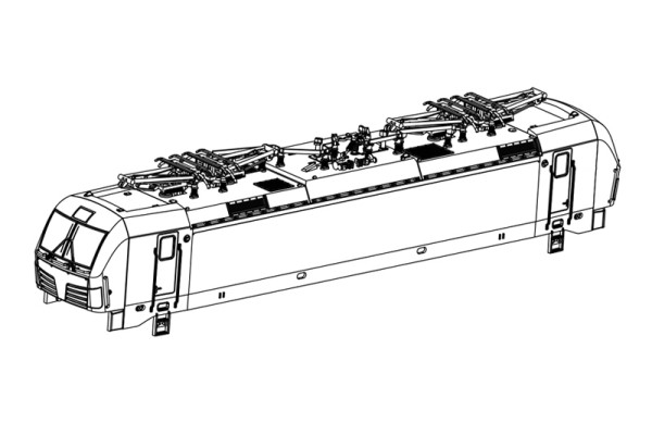 Náhradní díl, skříň na lokomotivu Vectron ČD Cargo (04823), TT, Tillig 220637