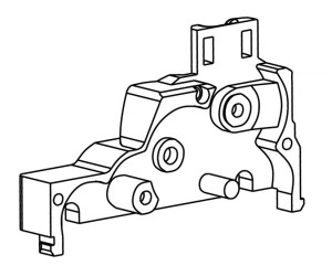 Náhradní díl, podvozek na V75, díl B, černý, TT, Tillig 302184