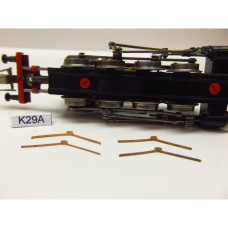 Kontakty pro lokomotivu BR 81, BR 92 Zeuke s kovovým rámem, krátké, 4 kusy, TT, KaModel KAMK29A