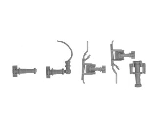 Náhradní díl, set válců v šedé barvě pro motorový vůz řady 810, H0, Roco 148331