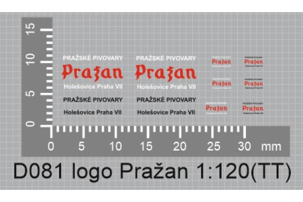 Obtisky - loga pivovaru Pražan, TT, Štěpnička D081