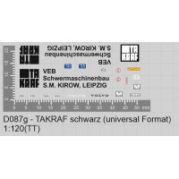 Obtiskový aršík, TAKRAF, černý, univerzální formát, TT, Štěpnička D087g Obtiskový aršík, TAKRAF, černý, univerzální formát, TT, Štěpnička D087g