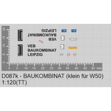 Obtiskový aršík BAUKOMBINAT LEIPZIG - FÜR W50, TT, Štěpnička D087k