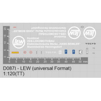 Obtiskový aršík, LEW Lokomotivbau, univerzální formát, TT, Štěpnička D087l Obtiskový aršík, LEW Lokomotivbau, univerzální formát, TT, Štěpnička D087l